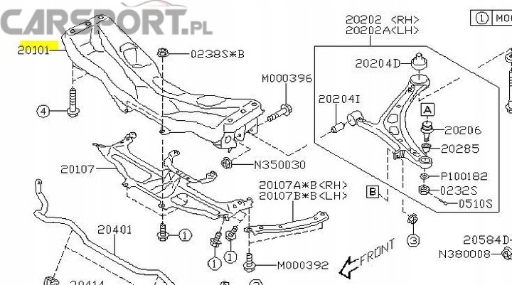 Sanki przód Subaru WRX STI 2014-