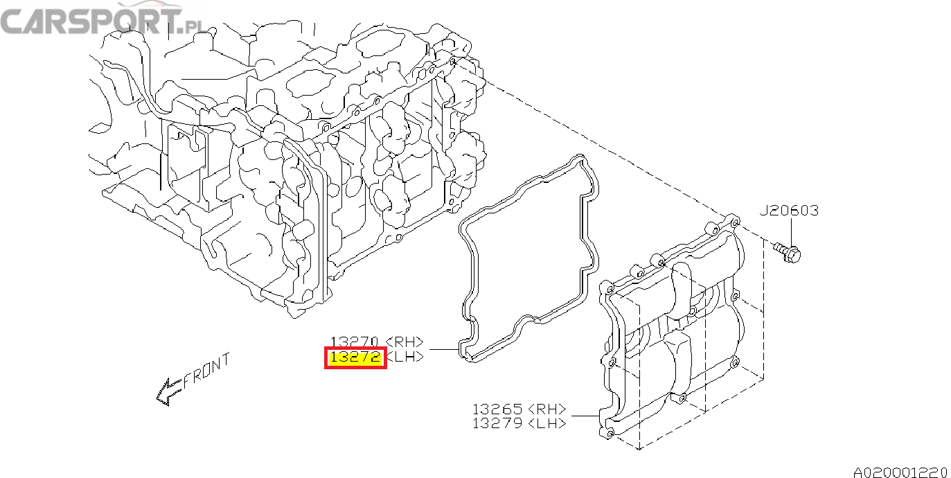 Uszczelka pokrywy zaworów lewa subaru brz wrx Toyota GT86 FA20