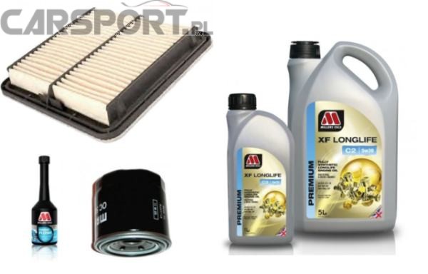 Pakiet olejowy Millers XF Longlife Premium C2 5w30 + filtry KNECHT + płukanka
