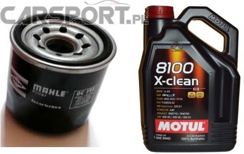 Pakiet olejowy Motul 5w30 8100 Eco-Clean + filtr oleju