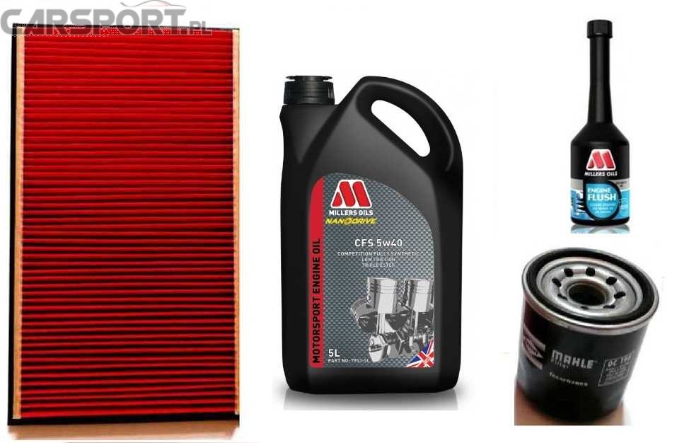 Pakiet olejowy Millers CFS 5w40 + filtry KNECHT + płukanka