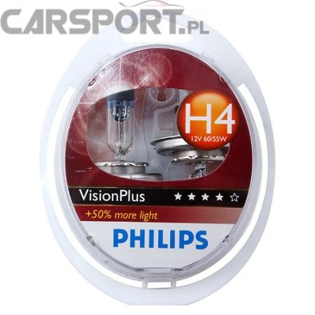 Żarówki Philips H4 12V 60W P43t Vision Plus kpl