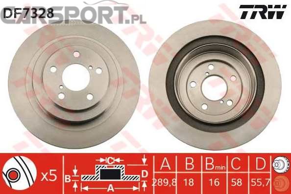 Tarcze hamulcowe TRW tył do Subaru Impreza/Legacy/Outback